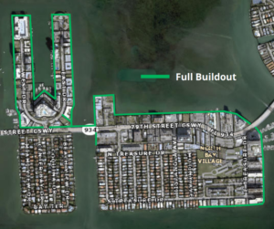 Map displaying lines of full buildout to project.