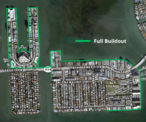 Island Walk aerial with buildout graphic