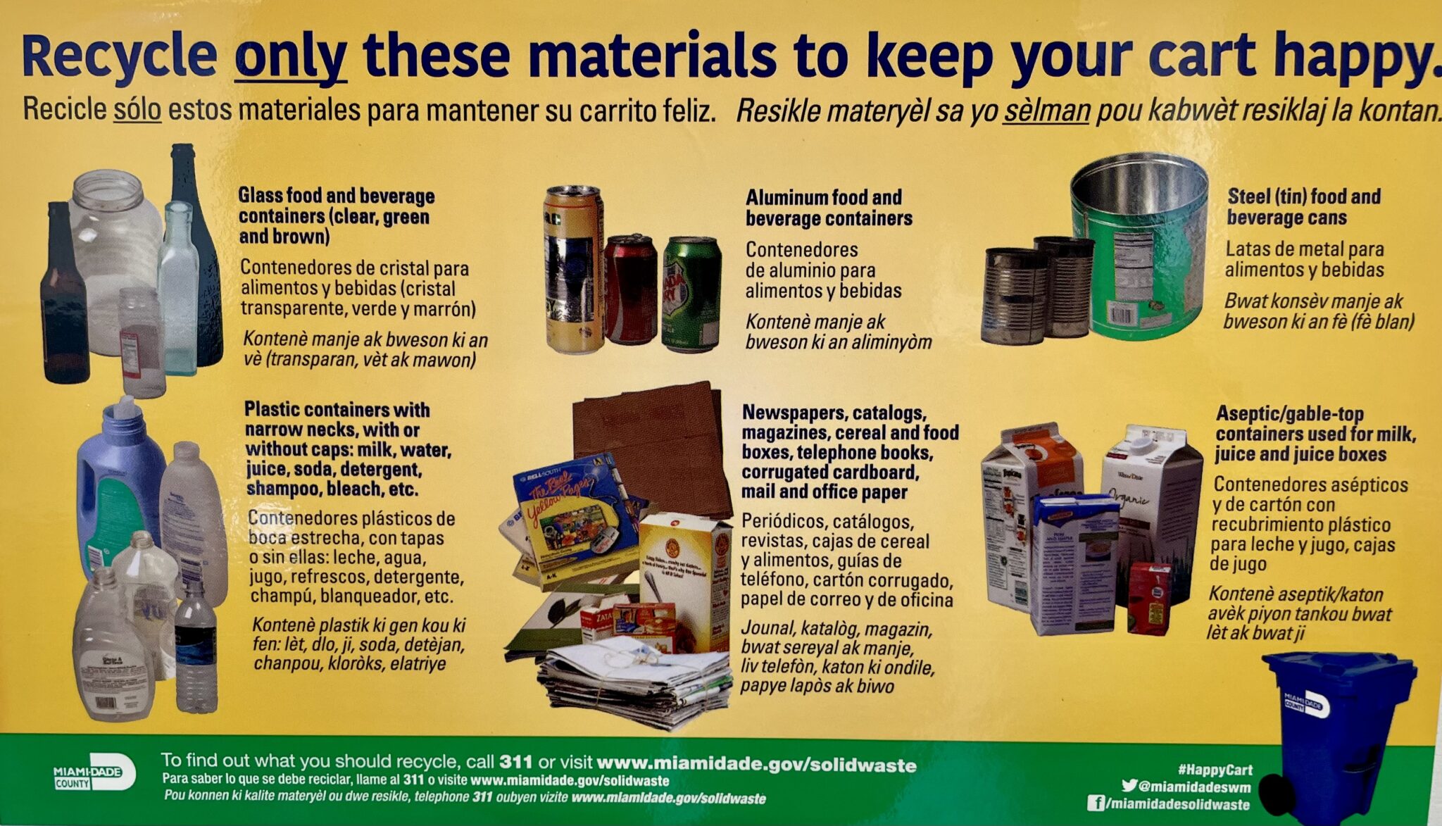 New Educational Stickers on Recycling Bins – North Bay Village