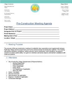 Pre-Construction Meeting Checklist 2026 – North Bay Village