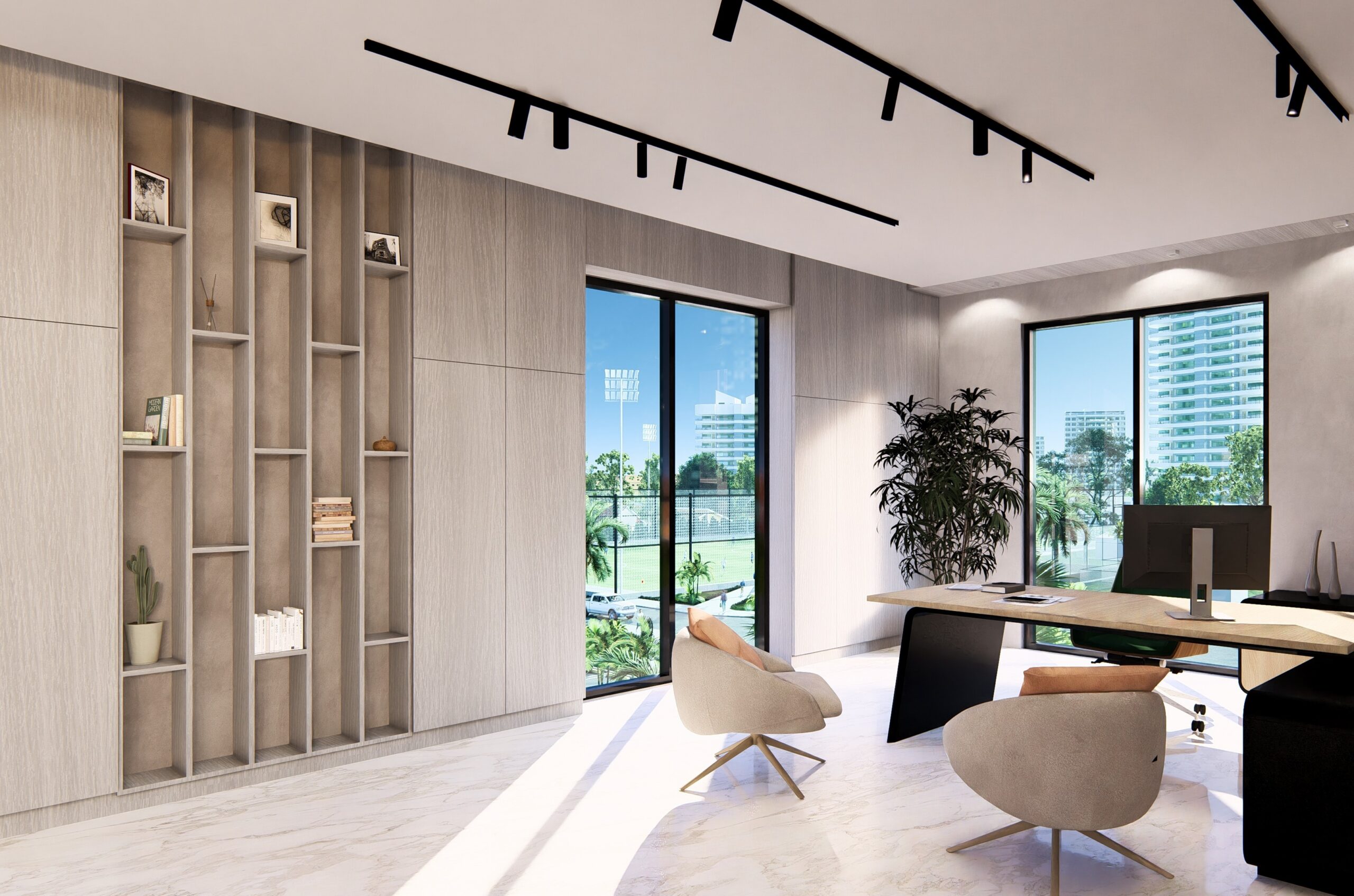 Modern office interior furnishing